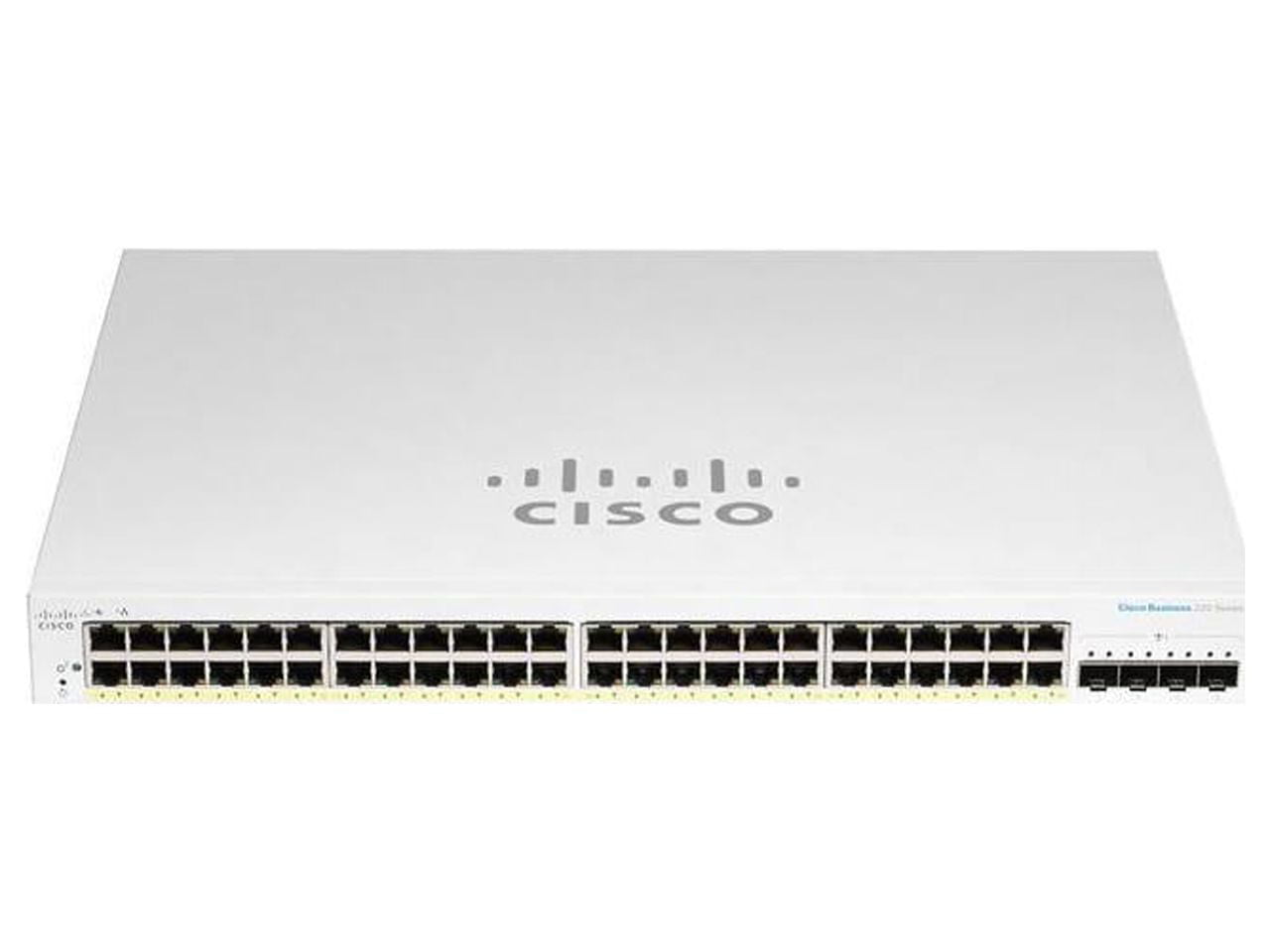 Picture of Cisco Systems CBS220-48P-4G-NA 4x1G SFP Extended 4 x 1G SFP Ethernet Smart Switch, White