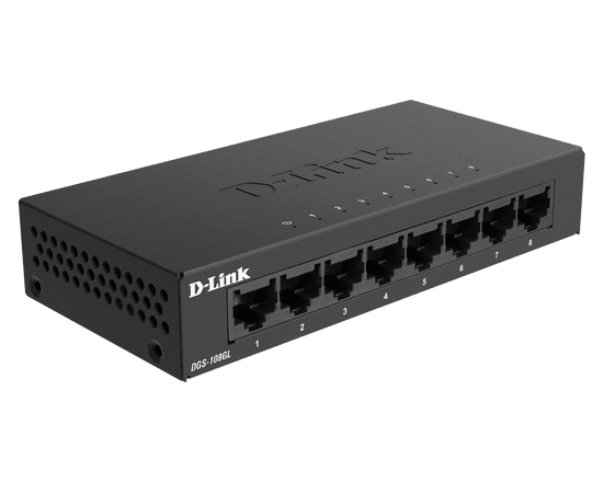 DGS-108GL 8 Port Gigabit Ethernet Desktop Switch, Black