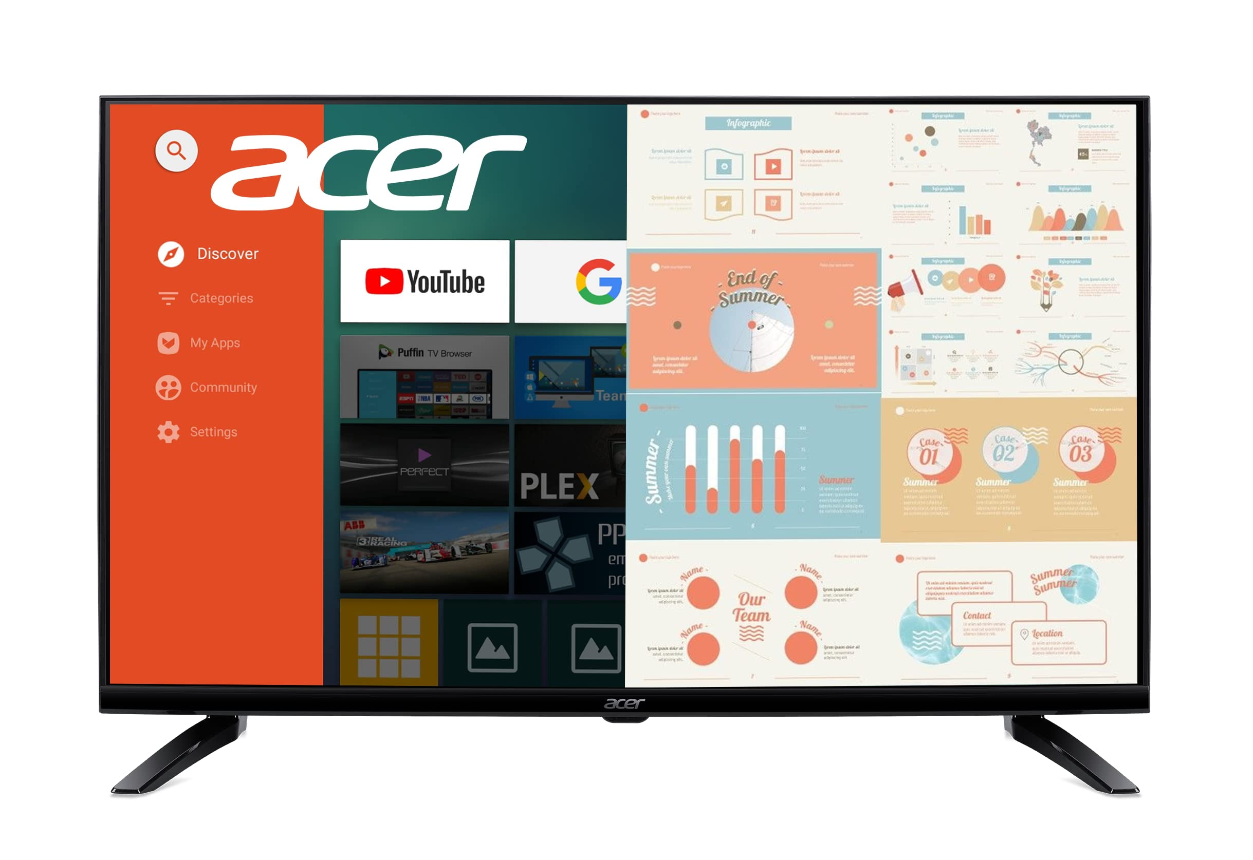 Picture of Acer UM.MD0AA.001 43 in. DA430 Full HD Smart LCD Monitor - 16-9 - 43 in. Class - In-plane Switching IPS Technology - 1920 x 1080 - 1.07 Billion Colors - 200 Nit - 8 ms - 60 Hz Refresh Rate, Black