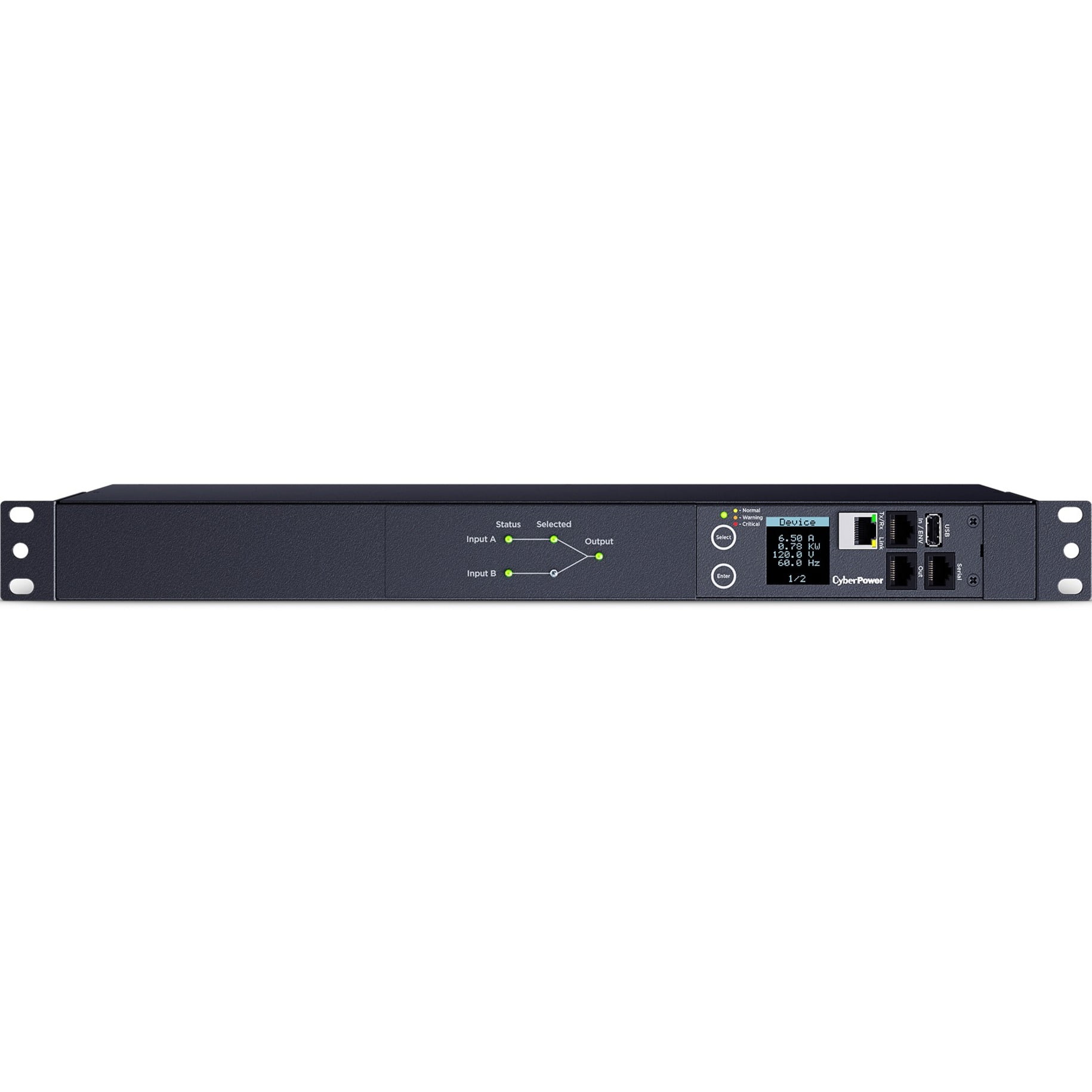PDU, Switched, Rack Mounted, 5-15R, 5-15P, 10 ft., Black