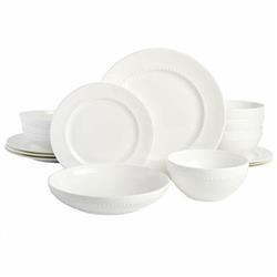 Picture of Gibson 99845.16RM Valeria Elite Embossed Bone Double Bowl Dinnerware Set