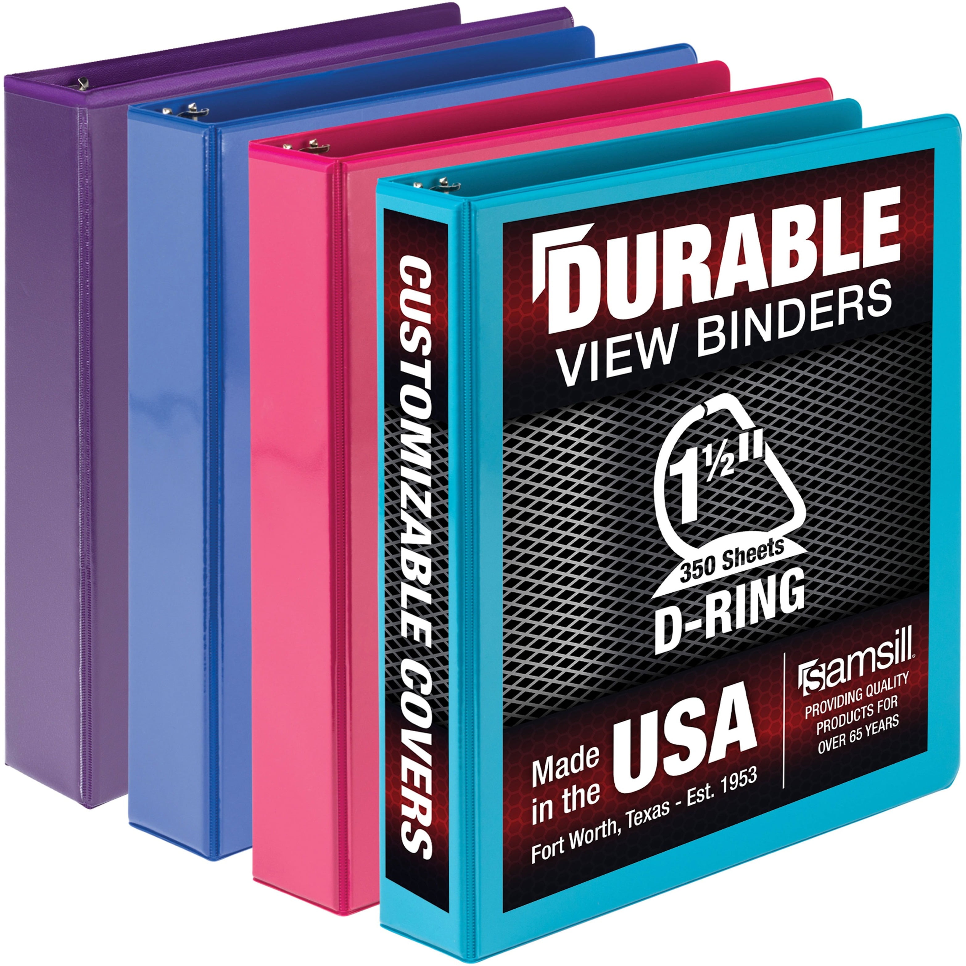 1.5 in. Durable Basic Binder, Assorted Color - Pack of 4