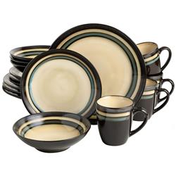 Picture of Gibson 98646-16RM Lewisville Dinnerware&#44; Cream & Teal - 16 Piece