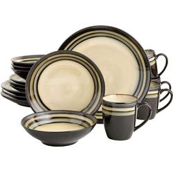 Picture of Gibson 98647-16RM Lewisville Dinnerware&#44; Natural & Grey - 16 Piece