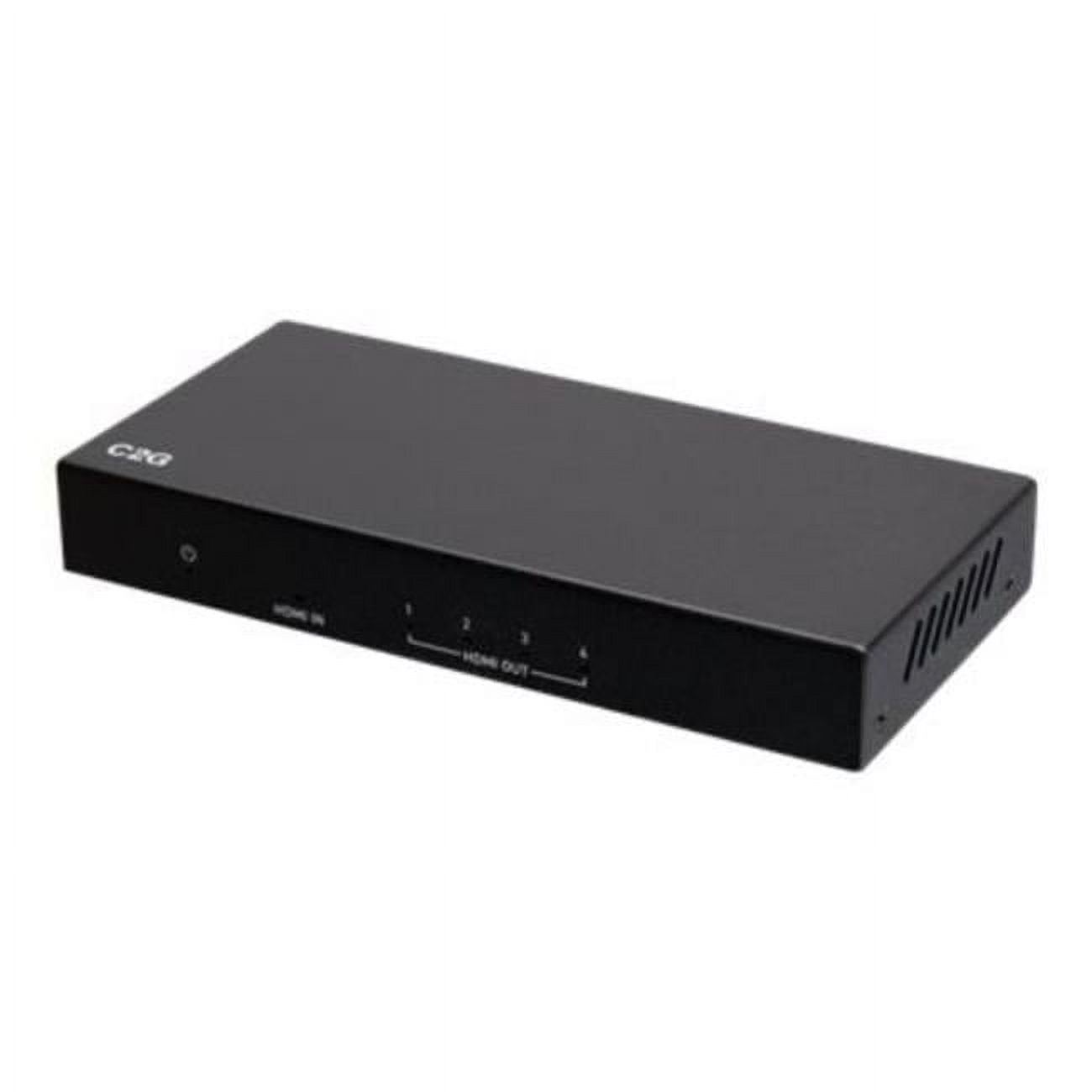 41601 4-Port HDMI Distribution Amplifier Splitter - 4K 60Hz - 4096 X 2160 - 1 X HDMI In - 4 X HDMI Out - Nickel Plated, Black