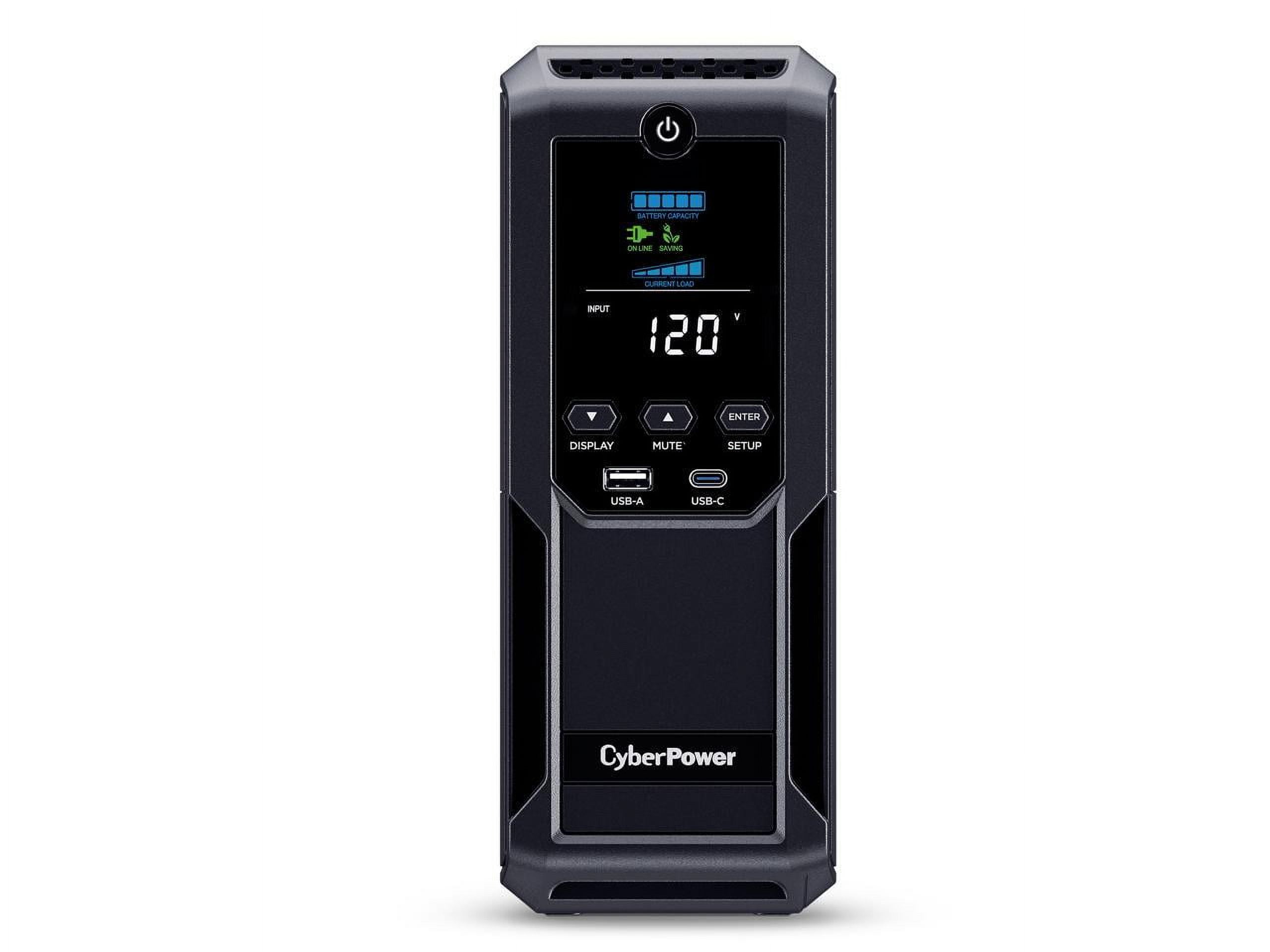 Picture of Cyberpower CP1500AVRLCD3 Intelligent LCD UPS 1500VA-900W&#44; 12 Outlets&#44; 2 USB Ports&#44; AVR & Mini Tower System&#44; Black