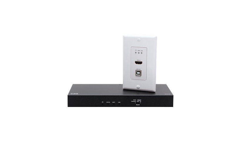 31030 4K HDMI HDBaseT Plus USB & RS232 Wall Plate Transmitter to Receiver Kit - White