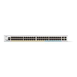 Cisco Catalyst C1300 managed Layer 3 Switch, 48x 10/100/1000 30W PoE+ ports w/ 370W power budget, 4 x Gigabit SFP, Rack-mountable C1300-48P-4G