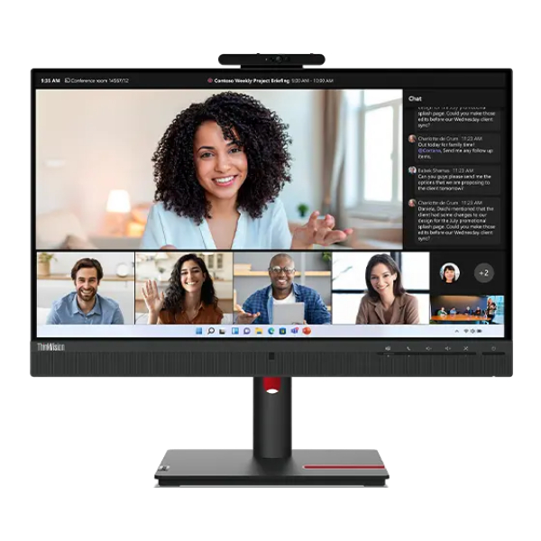 Picture of Lenovo 63D7UAR3US 24 in. Think Vision Full HD Webcam LCD IPS 1920 x 1080 250 Nit HDMI Display Port Monitor&#44; Raven Black