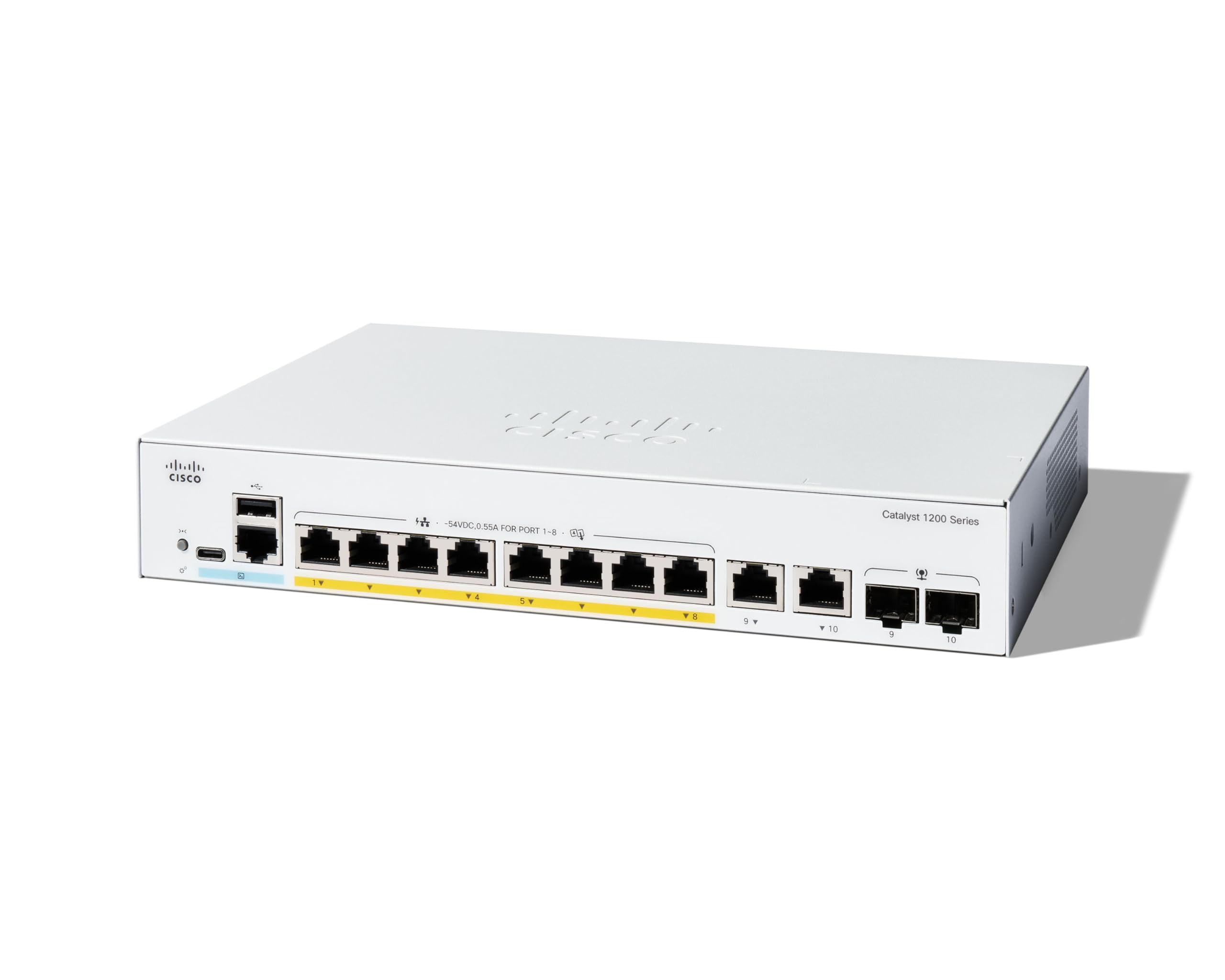 Picture of Cisco Systems C1200-8FP-2G Catalyst 1200 8-port GE&#44; Full PoE&#44; 2x1G Combo Ethernet Switch
