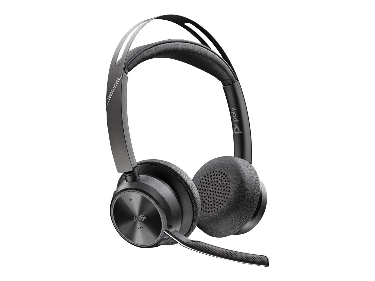 Picture of HP 7E2K4AA-ABA Poly Voyager Focus 2-M Microsoft Teams Certified USB-A Headset with TAA-US&#44; Black