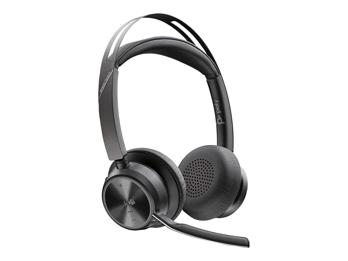 Picture of HP 7E2L0AA-ABA Poly Voyager Focus 2-M Microsoft Teams Certified USB-C Headset with TAA-US&#44; Black