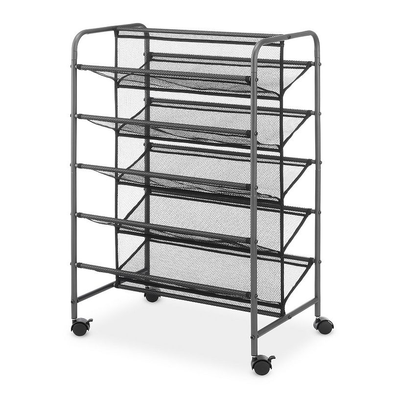 Picture of Whitmor 6037-10491-GM 5-Tier 2-Sided Rolling Shoe Cart&#44; Gunmetal Gray