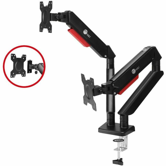 Picture of Siig CE-MT3Y11-S1 13 in. to 32 in. Dual Monitor Gas Spring Arm Desk Mount