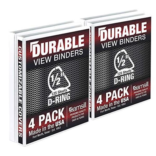 MP46417 Durable 0.5 in. View D Ring Binder, White