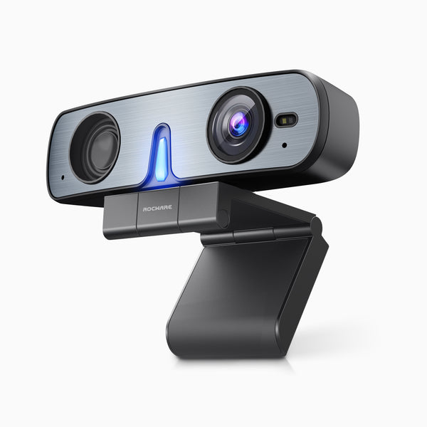 ROCWARE RC08 1080P HD All-In-One USB Webcam with Built-In Speaker and Mic for Video Conferencing