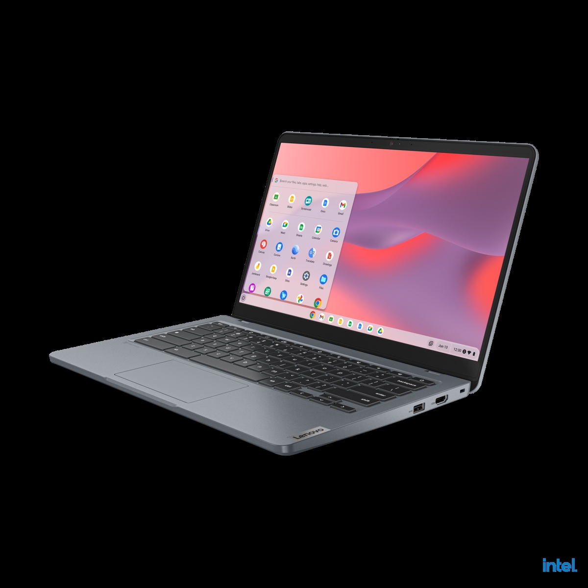 Picture of Lenovo 82W6003DUS 14 in. Gen 3 Touchscreen N100 0.80GHz 6MB 1920 x 1080 Non Touch Chrome OS 8.0GB 1 x 64GB eMMC Intel UHD Graphics Chromebook&#44; Black
