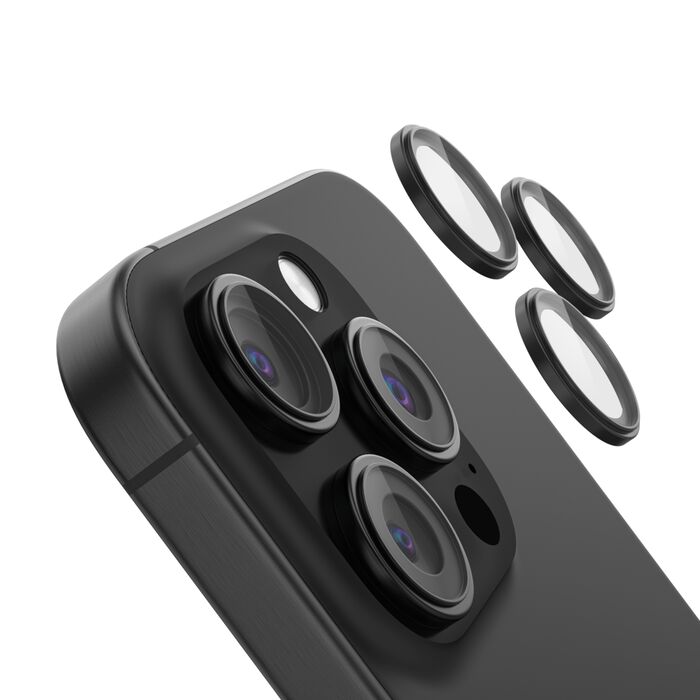 Picture of Belkin OVA182fqBK Tempered Glass Camera Lens Protector for iPhone 16 Pro & iPhone 16 Pro Max - Pack of 2