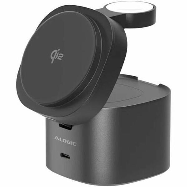 Picture of Alogic AL41WCPO-BK Powerpod 4in1 Qi2 Wireless Charging Stand&#44; Black
