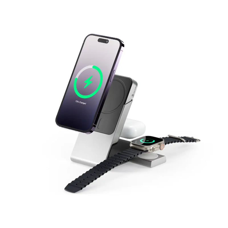 Picture of Alogic MSPBDDAWC-G Matrix Plus 3-in-1 Magnetic Charging Dock with Power Bank & Apple Watch Charger