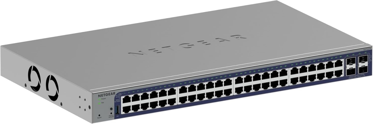 Picture of Netgear GS752TX-300NAS 48 Port Gigabit Ethernet POE Plus Smart Switch with 10G SFP Plus