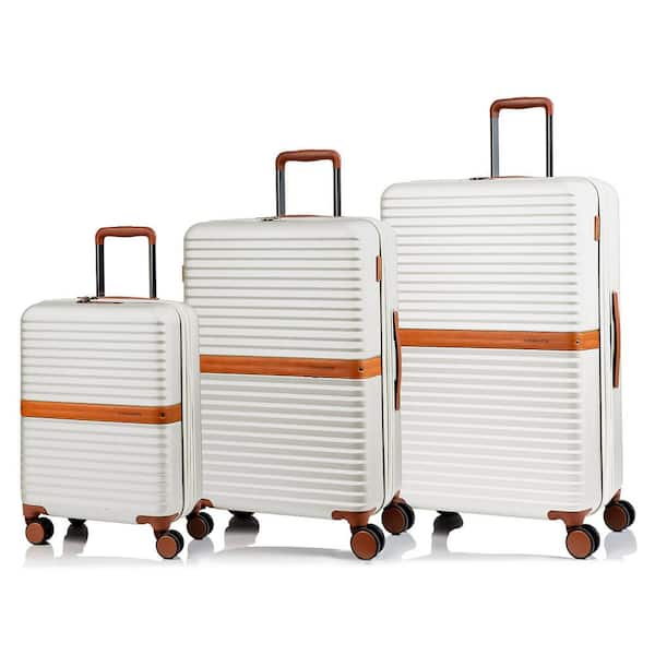 S1033-IVORY  Vintage III Luggage Set, Ivory - 3 Piece