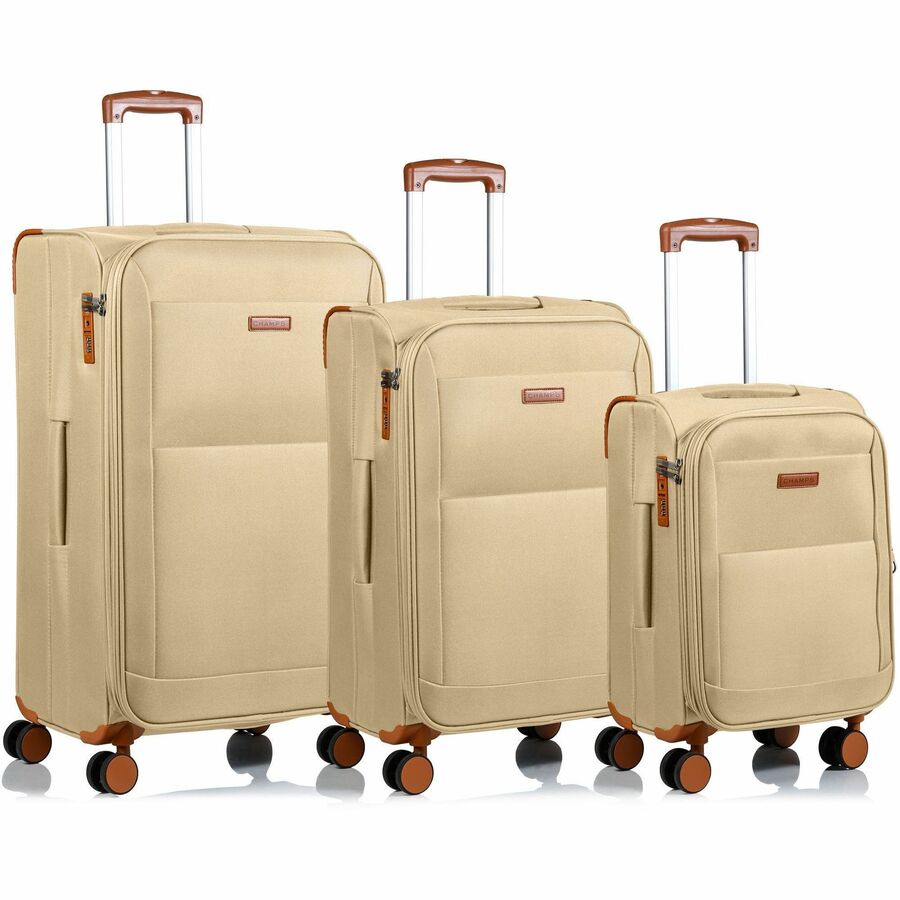 C5010-KHAKI  Classic Luggage Set with Spinner Wheels, Beige - 3 Piece