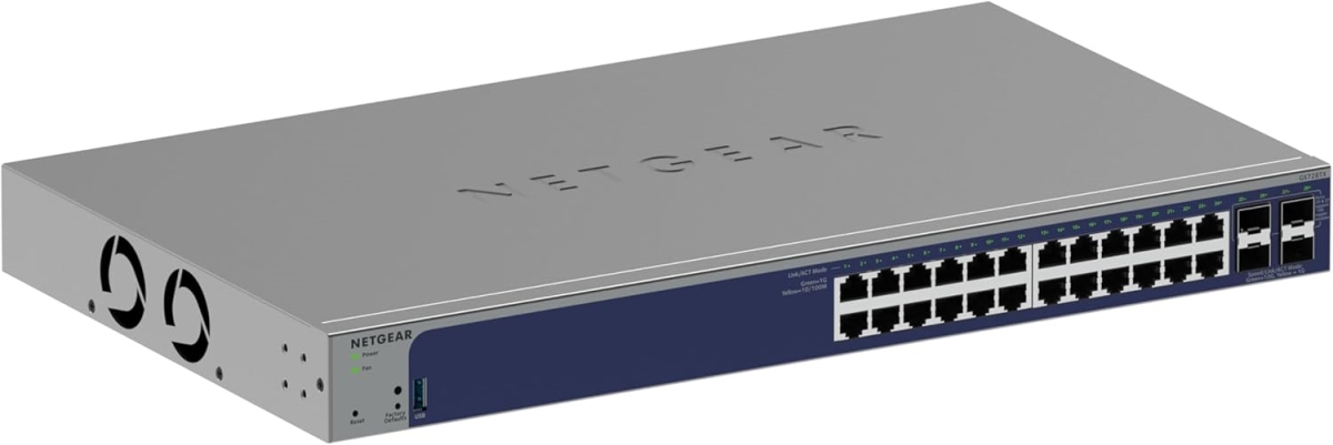 Picture of Netgear GS728TX-300NAS 24 Port Gigabit Ethernet POE Plus Smart Switch with 10G SFP Plus