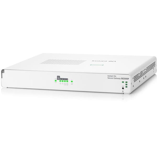 S0G34A-ABA Networking Instant on Secure Gateway, 5-Port Smart Rate 2.5G PoE Plus 64W SG2505P - White