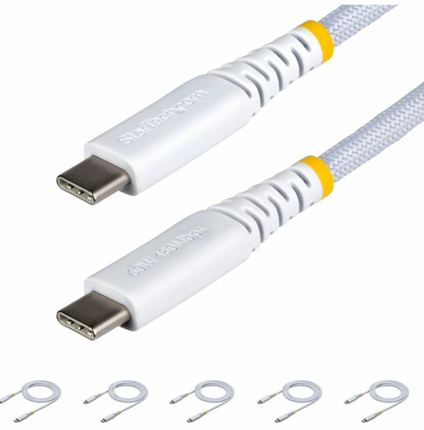 USB2CC3FNCBRWH5PK 3 ft. 60W 3A White USB-C Charging Cable, White - Pack of 5