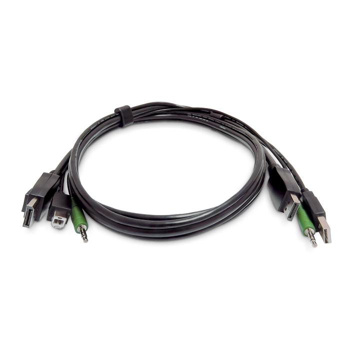 SK2DPMMKVM10-TAA 10 ft. x 3.5 mm USB 2.0 Dual-DisplayPort KVM Cable - Black