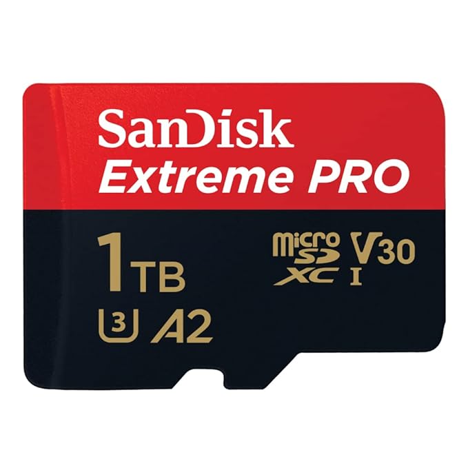 Extreme Pro 1TB microSDXC UHS-I V30, 200MB-s Read - 140MBs Write Memory Card for 4K Video on Smartphones, Action Cams & Drones - Black
