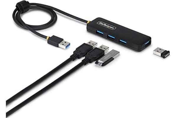 H5A4A-USB-HUB-2 4-Port USB-A Hub - 5Gbps - Bus Powered, 4X USB-A Mini Hub, Black