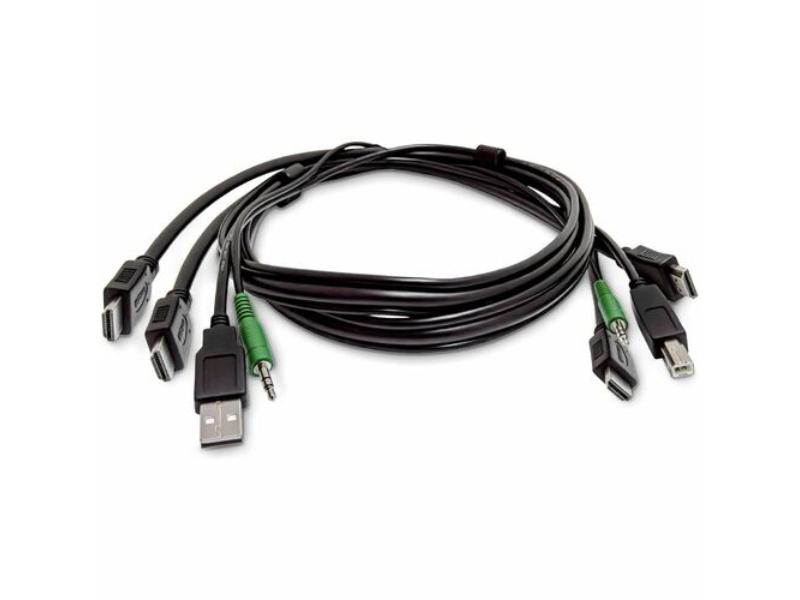 SK2HDMMKVM10-TAA USB 2.0 Dual HDMI KVM Cable, Black