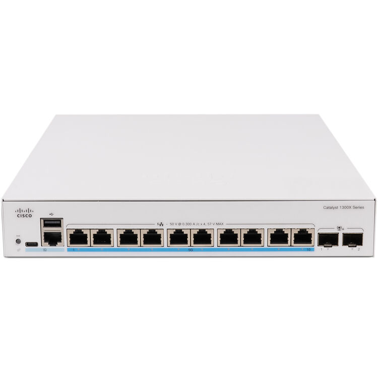 C1300X-10NU-2X Catalyst 1300X 10-Port 5GE, UPoE & 2x10G SFP Plus Network Switch