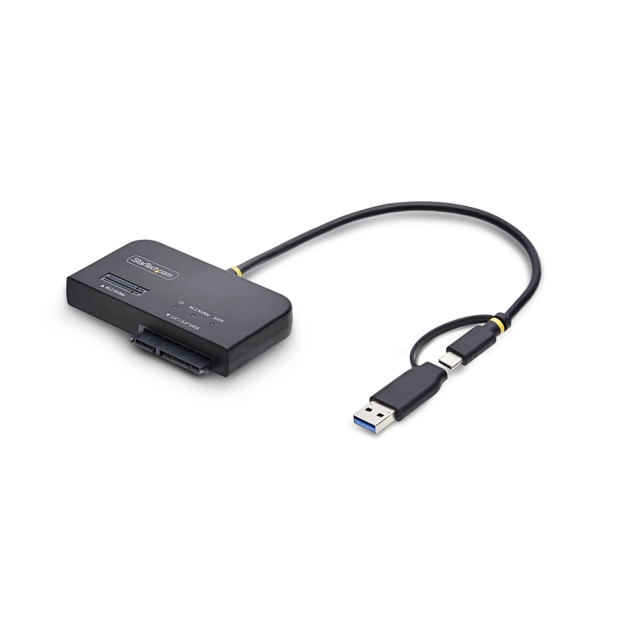 USB31CSAT3M2E M.2 NVMe & 2.5 x 3.5 in. SATA Adapter, 10Gbps, Tool-Free External SSD Hard Drive Reader - Black