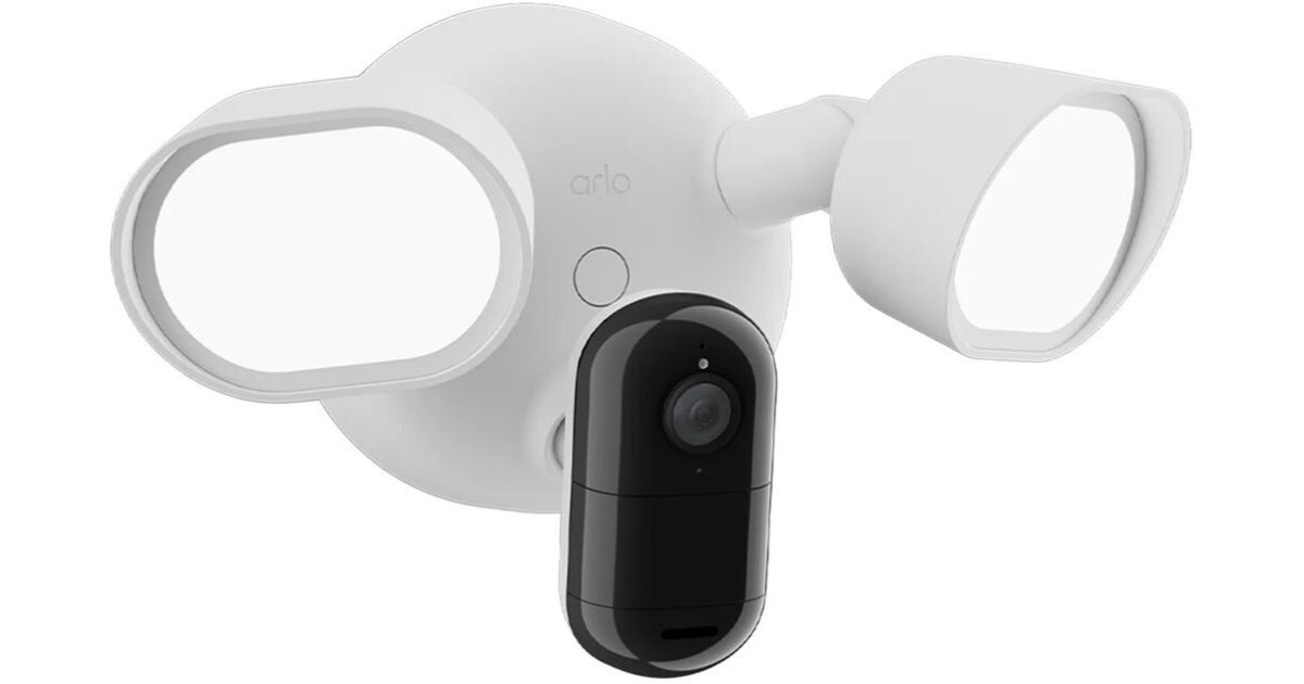 FLW2001-100NAS 2K Outdoor Wired Floodlight Camera with Night Vision - White
