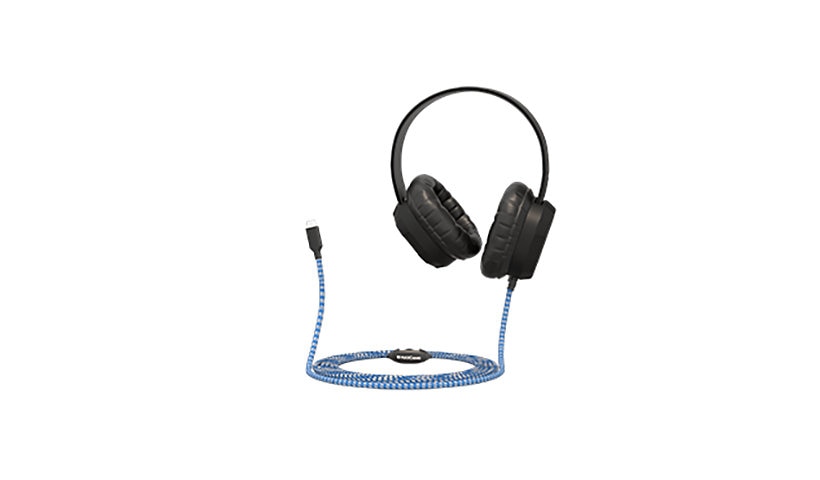 MCHPXUSBC Extreme Headset with Braided Cable & Built-in Microphone with USB-C Connector - Black
