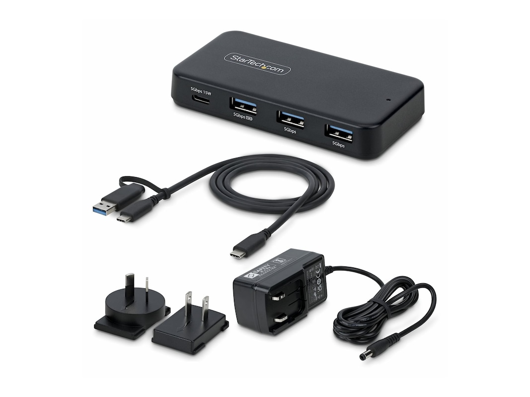 311NA-USB-HUB 4 Port USB C & USB A Black Hub