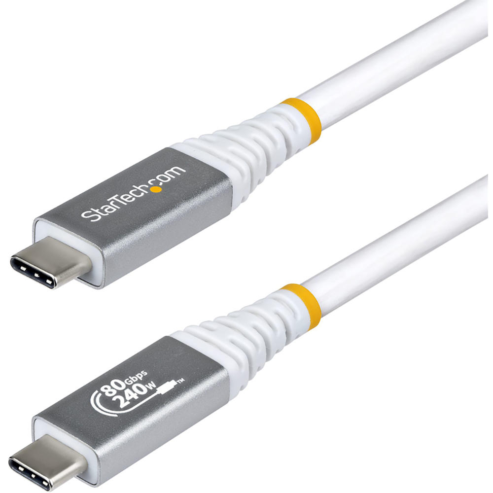 CC18IN80GUSB4CABLEW 1.5 ft. USB4 80Gbps USB-IF Certified & USB-C Cable, White
