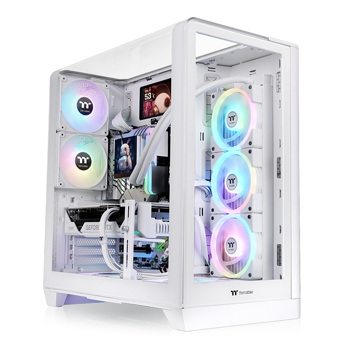 Thermaltake CA-11F-00M6WN-01 View 390 TG Snow Mid Tower Chassis, White