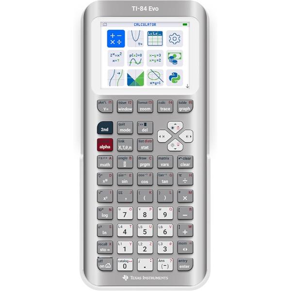 84EVO-FC-1L1-A10 2.8 in. TI84 Evo Instruments Graphing Calculator, Silver & Metallic Silver