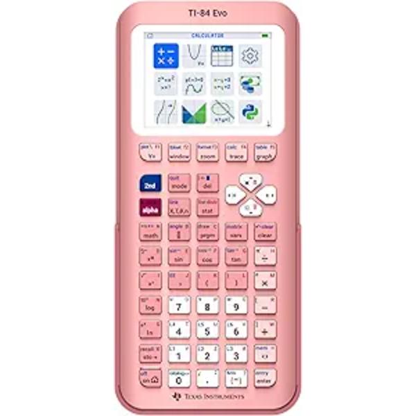 84EVO-FC-1L1-A3 2.8 in. TI84 Evo Instruments Graphing Calculator, Pink