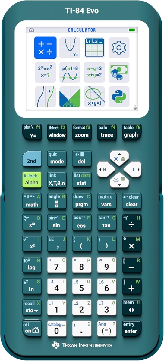 84EVO-FC-1L1-A6 TI84 Evo Graphing Calculator - Teal