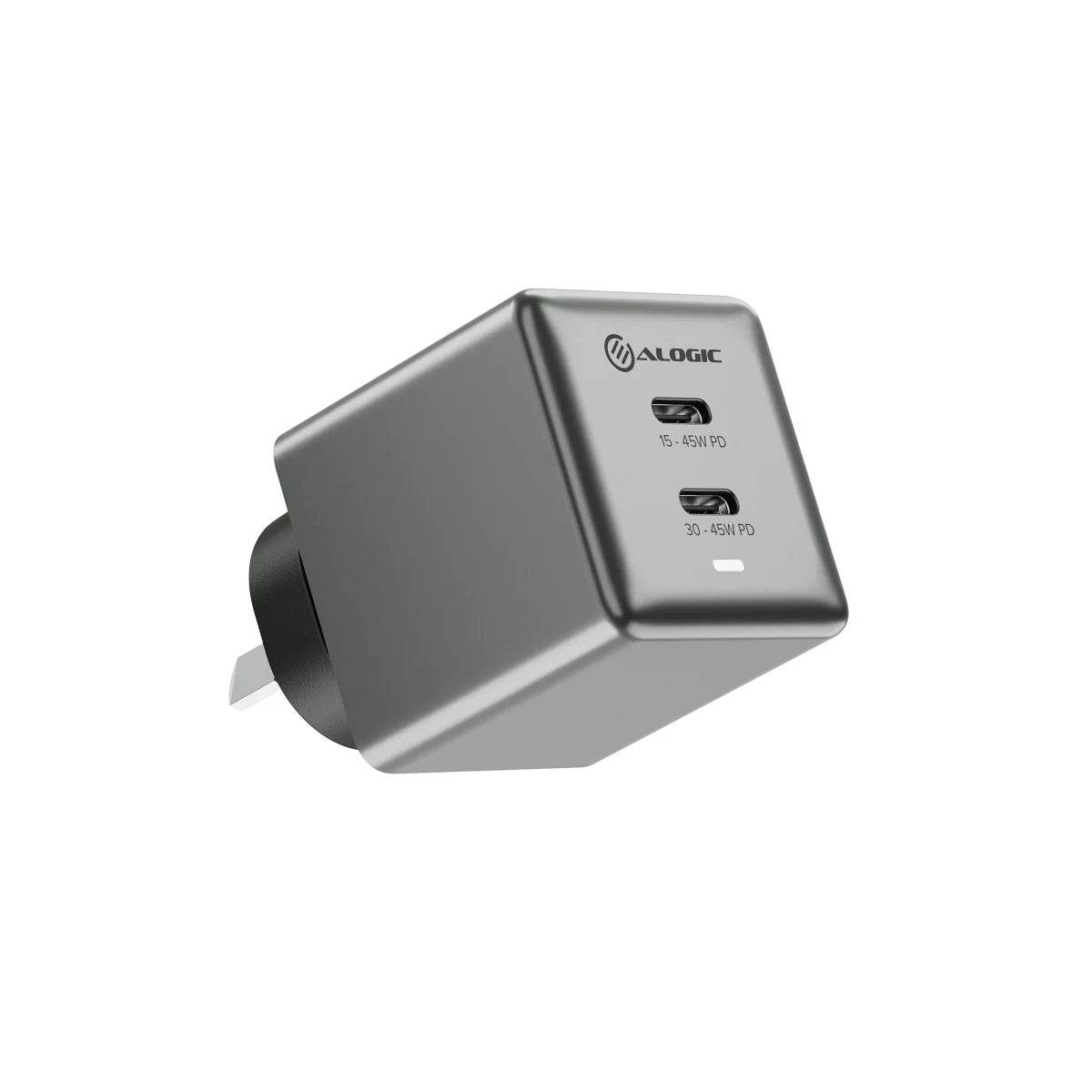 WCG2X45SGR-US 2x45W GaN Dual USB-C Charger - Space Gray & Black