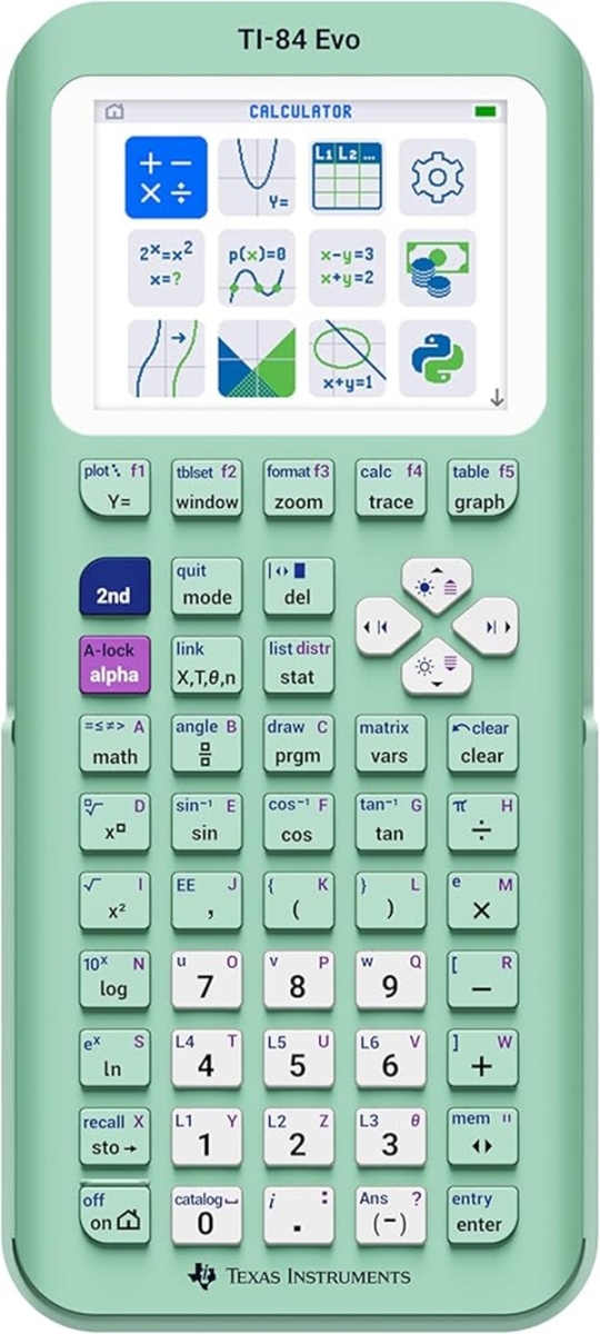 84EVO-FC-1L1-A4 2.8 in. TI84 Evo Instruments Graphing Calculator, Mint