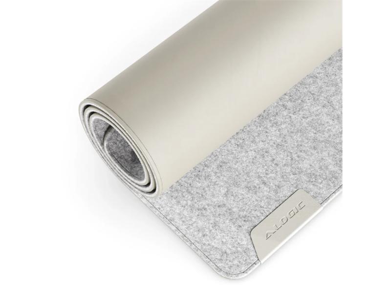 ADLFMLG Duo Reversible Desk Mat Felt & Vegan Leather - Light Gray & Vanilla