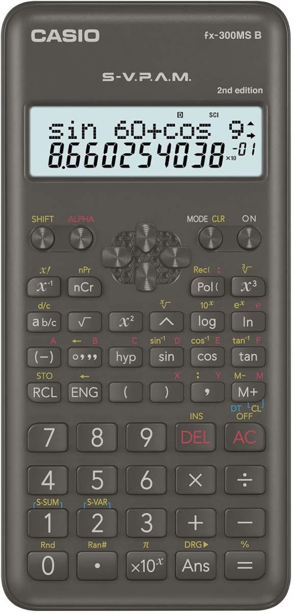 FX-300MSB-W-IT 220 Built-in Function Black Scientific Calculator