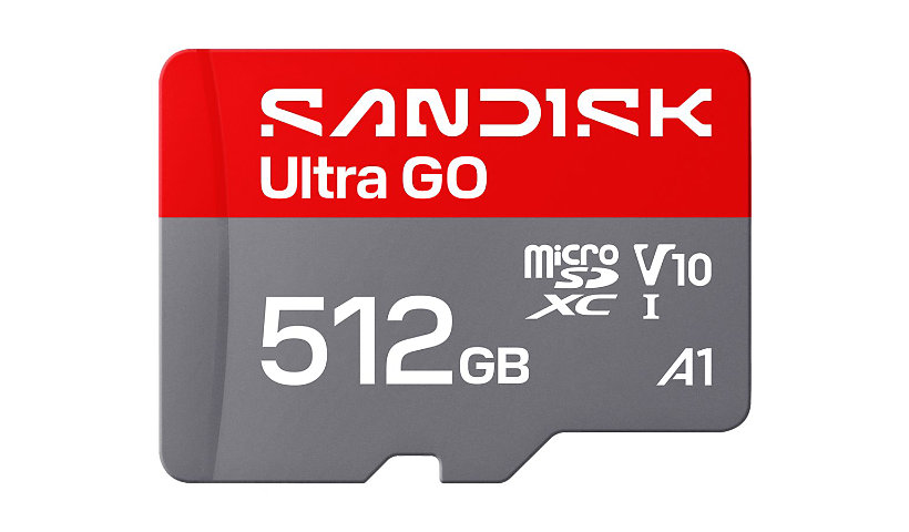 SDSQUGN-512G-GN6MN 512GB Ultra GO Flash Memory Card, Gray & Red