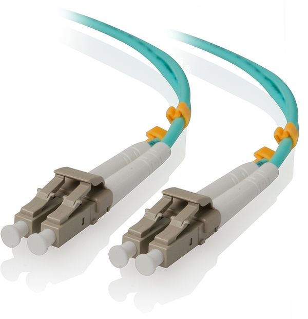 LCLC-25-OM3-D 82 ft. LC to LC 10G Multimode LSZH 50-125um OM3 Aqua 3 mm OD Duplex Fiber Cable